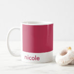 Mug Minimaliste Personnalisez Votre Nom Red Magenta<br><div class="desc">Minimaliste Personnalisez votre nom Mug de café Magenta Rouge parfait comme un cadeau à votre famille,  amis et aimé cette saison de vacances.</div>