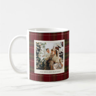 Mug Minimaliste Plaid Rouge Classique 2 Photo
