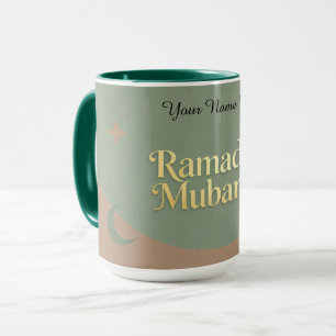 Mug Minimaliste Ramadan Mubarak Or & Sauge