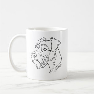 Mug Minimaliste Schnauzer monochrome en dessin au trai