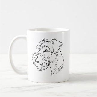 Mug Minimaliste Schnauzer monochrome en dessin au trai