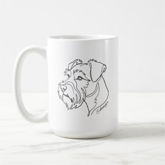 Mug Minimaliste Schnauzer monochrome en dessin au trai