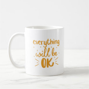 Mug Minimaliste Simple Blanc Tout Ira Bien Or