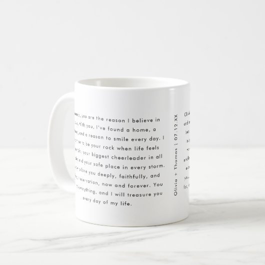Mug Minimalistic Wedding Vows Custom Names (Devant gauche)