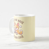 Mug Minimum Wage Maximum Rage - Funny Corgi Office (Devant gauche)
