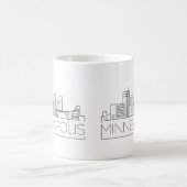 Mug Minneapolis, Minnesota Stylisé Skyline (Centre)
