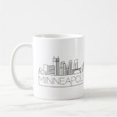 Mug Minneapolis, Minnesota Stylisé Skyline (Gauche)