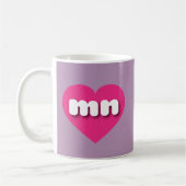 Mug Minnesota coeur rose chaud - J'aime homme (Gauche)