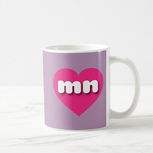 Mug Minnesota coeur rose chaud - J'aime homme (Droite)