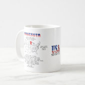 Mug Minnesota état américain sur une carte et des info (Devant gauche)