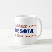 Mug MINNESOTA - Mon foyer - États-Unis;Cœurs (Devant droit)