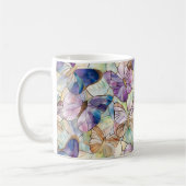 Mug Mint Aqua Bleu Papillons pourpres (Gauche)