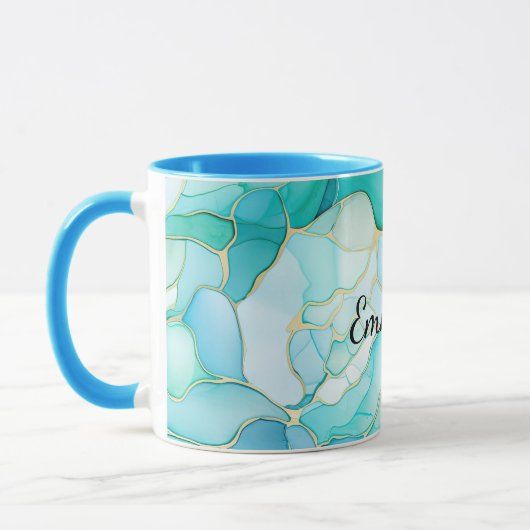 Mug Mint Aqua Pearl Marbre or (Gauche)
