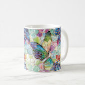 Mug Mint Aqua Purple Papillons rose (Devant droit)