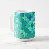 Mug Mint Aqua Turquoise Gold Oriental Marocain Carrela (Devant gauche)