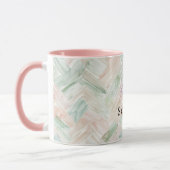 Mug Mint Blush Stripes Strawberry Pink Ice Cream Cone (Gauche)