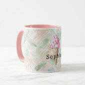 Mug Mint Blush Stripes Strawberry Pink Ice Cream Cone (Devant gauche)