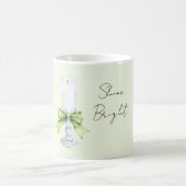 Mug Mint Bow White Candle Shine Bright (Centre)