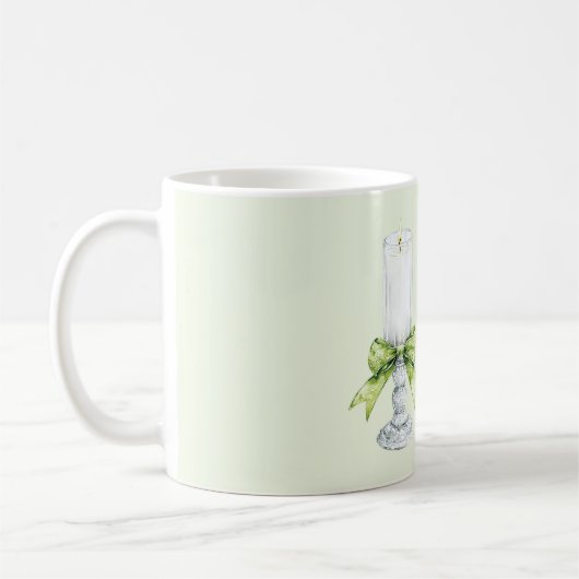 Mug Mint Bow White Candle Shine Bright (Gauche)