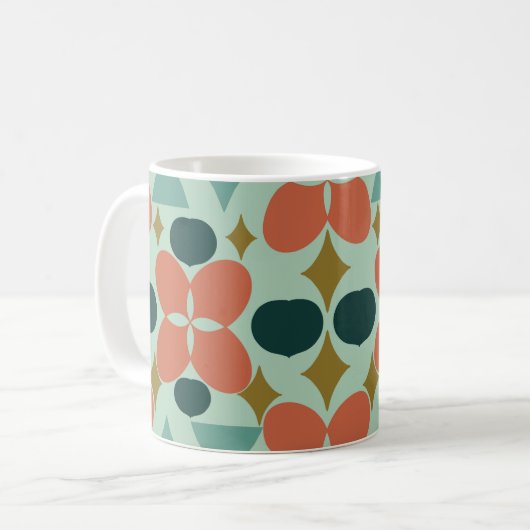 Mug Mint Diamant Fleur Moderne Du Mi Siècle (Devant gauche)