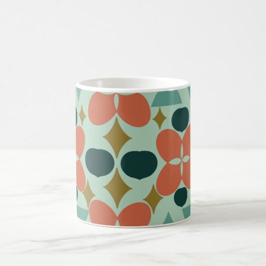 Mug Mint Diamant Fleur Moderne Du Mi Siècle (Centre)