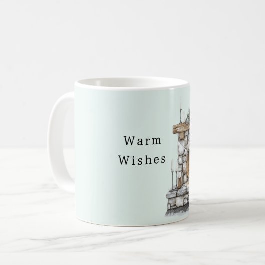 Mug Mint Fire Place Warm Wishes (Devant gauche)