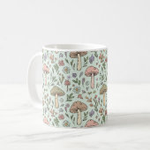 Mug Mint Green Botanical Fungi Seamless Pattern (Devant gauche)