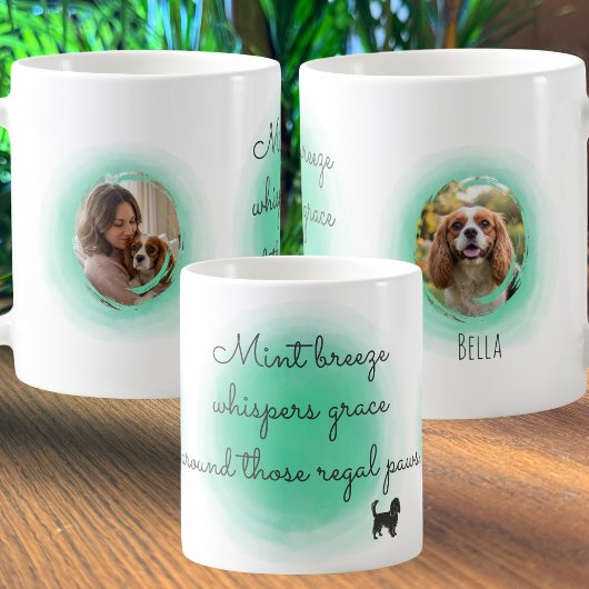 Mug Mint Green Cavalier King Custom Photo