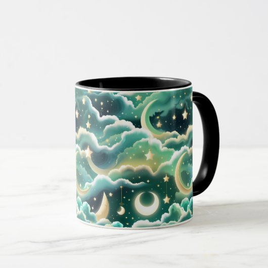 Mug - Mint Green Celestial Moon (Devant droit)