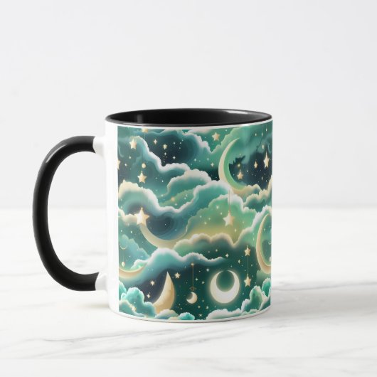 Mug - Mint Green Celestial Moon Mok (Links)