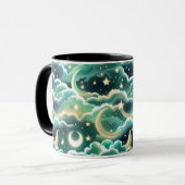 Mug - Mint Green Celestial Moon Mok (Voorkant links)