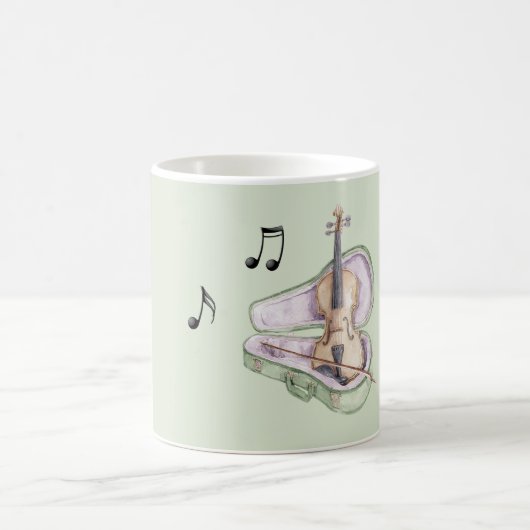 Mug Mint Green Lavender Violin (Centre)