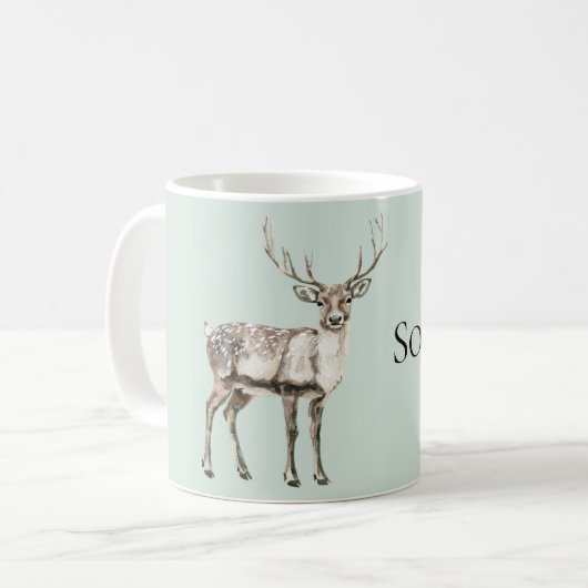 Mug Mint Green Rustic Deer (Devant gauche)