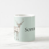 Mug Mint Green Rustic Deer (Centre)