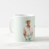 Mug Mint Peach Hello Sunshine Homme Noir (Devant gauche)