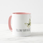 Mug Mint Pink Cream Butterflies (Devant gauche)