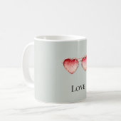 Mug Mint Red Strawberry Heart Glasses (Devant gauche)