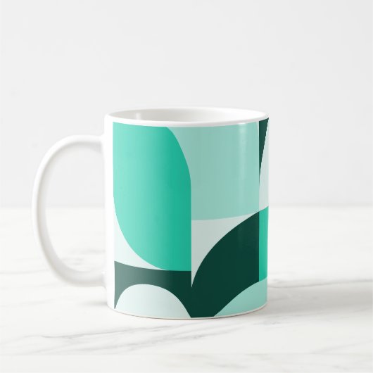 Mug Mint Teal Geometric Composition (Gauche)