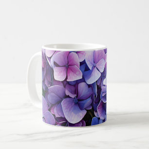 Mug Minuit Jardin Violet Hydrangea Aquarelle
