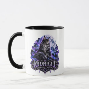 Mug Minuit Maine Coon Forêt Bleue au Clair de Lune Art