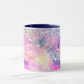 Mug Minuscule monogramme de parties scintillant argent (Centre)