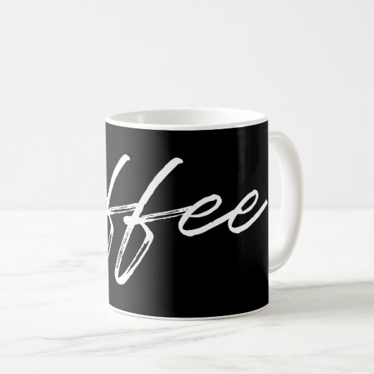 Mug Minuscule noir & blanc "café" (Devant droit)