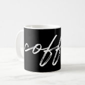 Mug Minuscule noir & blanc "café" (Devant gauche)