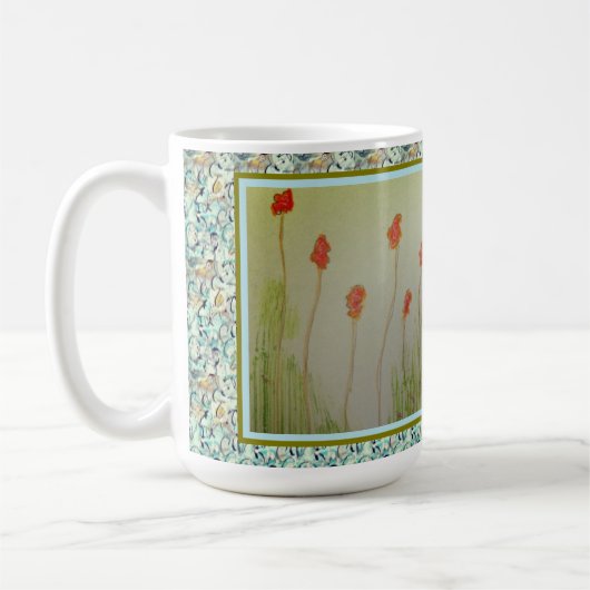 Mug Minuscules Fleurs Sauvages Rouges (Gauche)