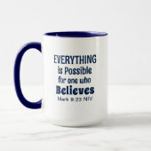 Mug Miracle Bible Verse Christian Faith Marine Blue (Gauche)