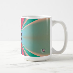 Mug Miroir de symétrie corail sarcelle Art abstrait