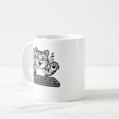 Mug Mischievous Cartoon Cat at Keyboard (Devant gauche)