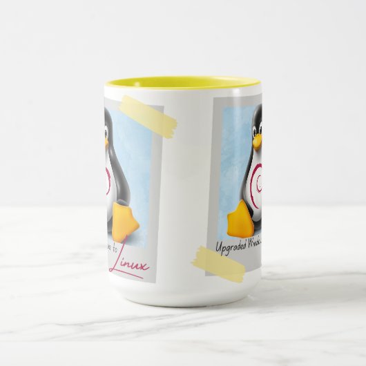 Mug Mise à niveau de Windows Debian Linux Tux (Centre)