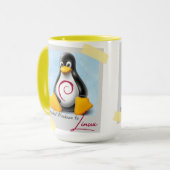 Mug Mise à niveau de Windows Debian Linux Tux (Devant gauche)
