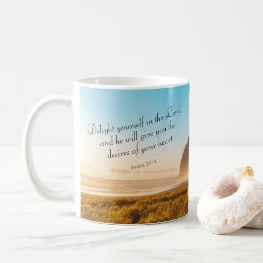 Mug Mise en oeuvre de la Bible Inspirationnelle Verse  (Avec donut)